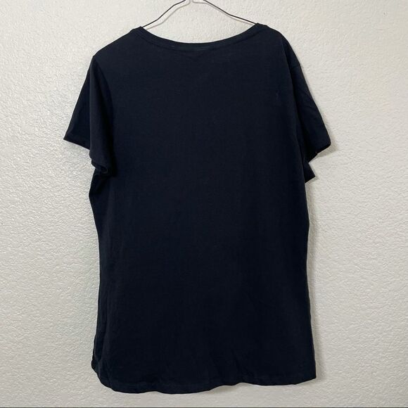 Christmas Nutcracker Graphic Screen Print Tee Shirt Black V-Neck Cotton Size XL - Picture 6 of 7